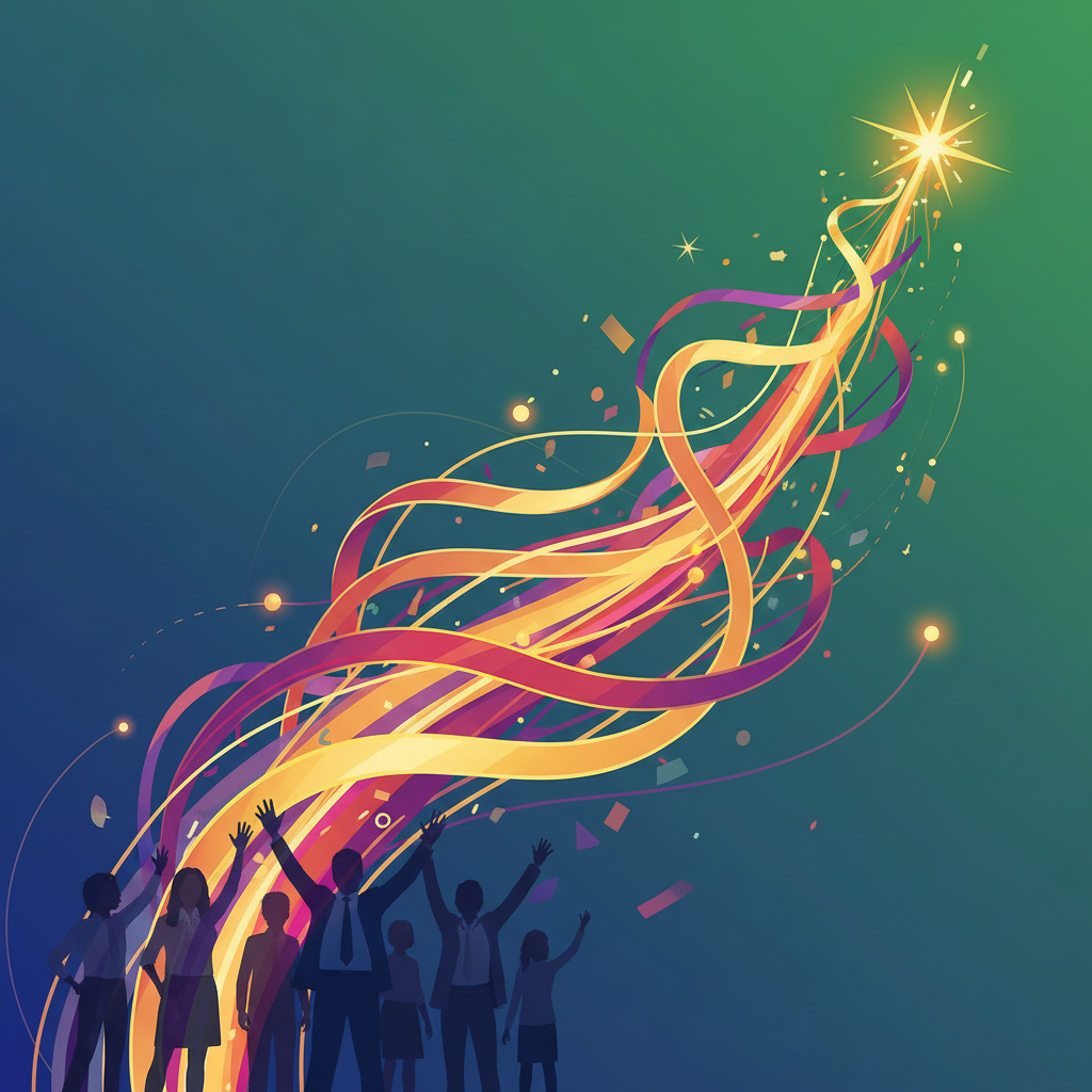 Image abstraite symbolisant la croissance de carrière et le développement personnel grâce à la valorisation des points forts.